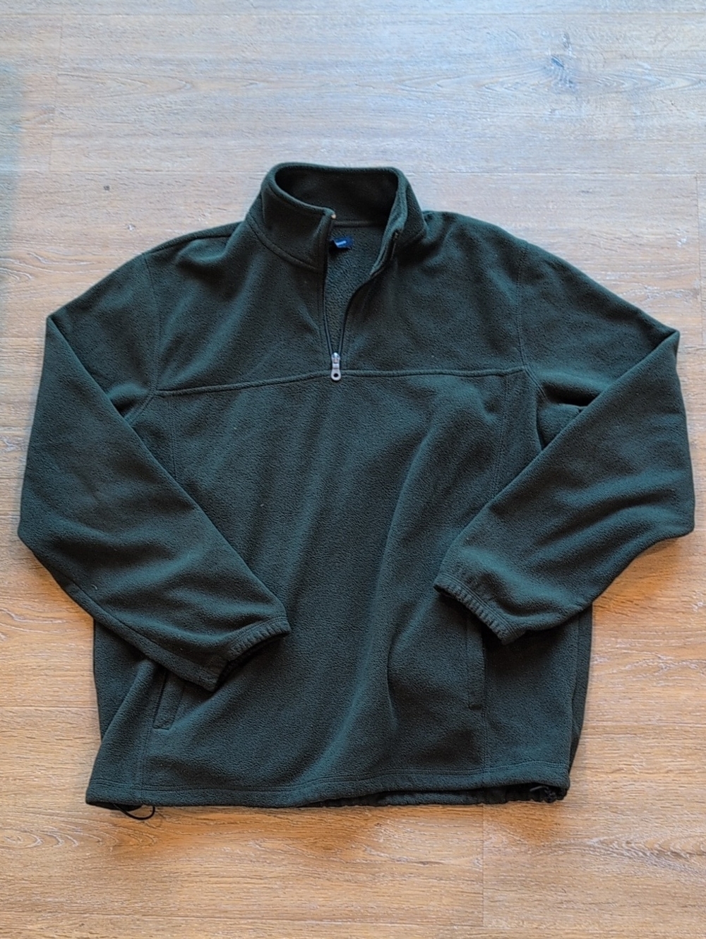 croft & barrow Dark Green Quarter Zip Fleece Pullover, Large